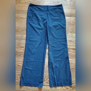 Larry Levine Stretch Black‎ Gray Pinstripe Womens Dress Work Pants Size 14